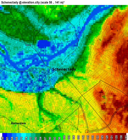 Schenectady elevation map