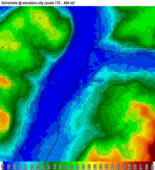 Schoharie elevation map