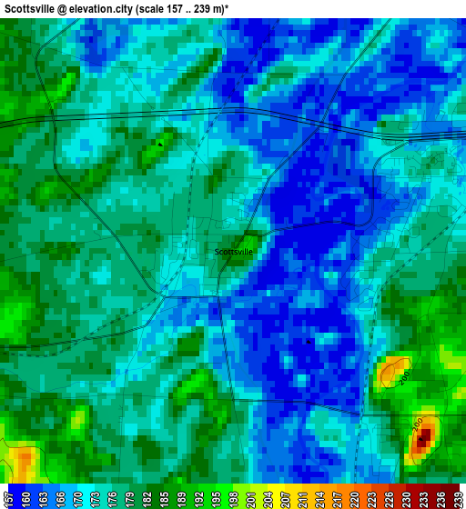 Scottsville elevation map