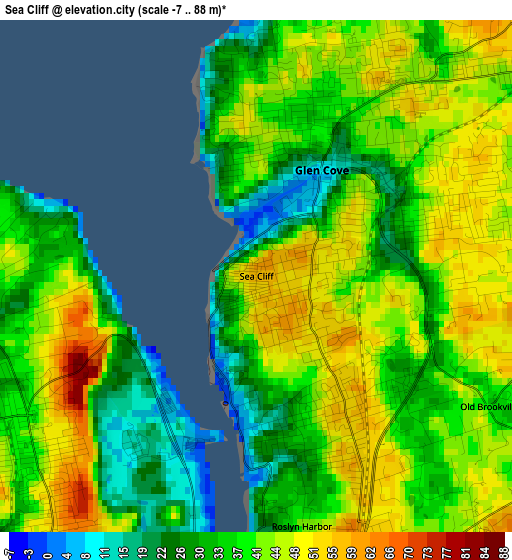 Sea Cliff elevation map