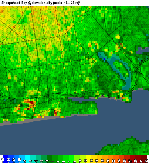 Sheepshead Bay elevation map