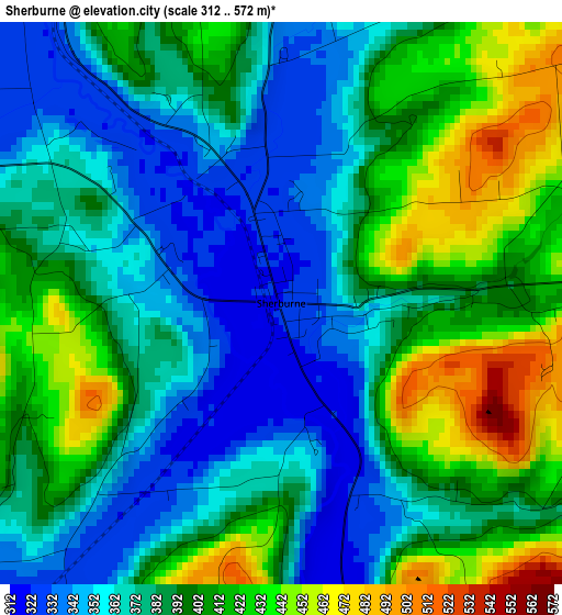 Sherburne elevation map