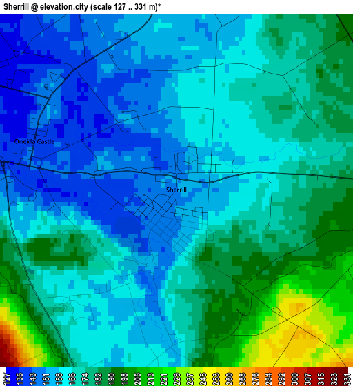 Sherrill elevation map