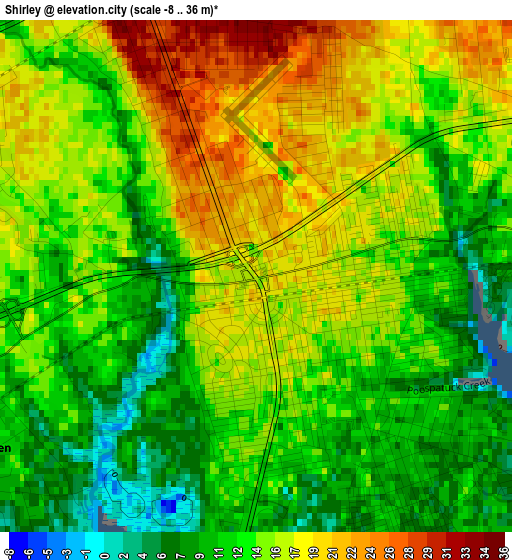 Shirley elevation map