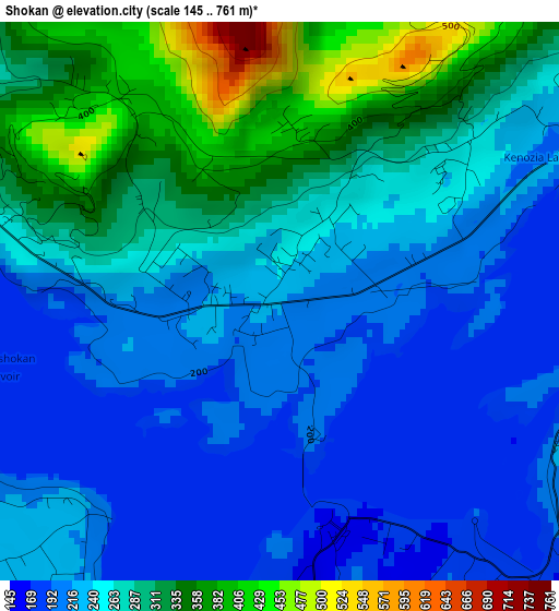 Shokan elevation map