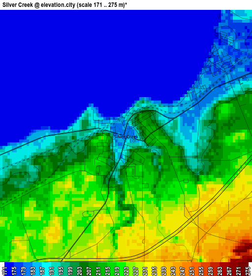 Silver Creek elevation map