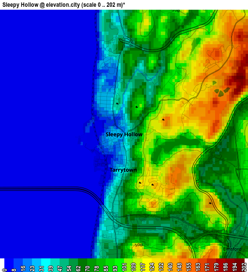 Sleepy Hollow elevation map