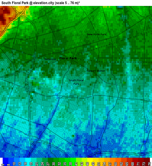 South Floral Park elevation map