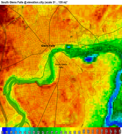 South Glens Falls elevation map