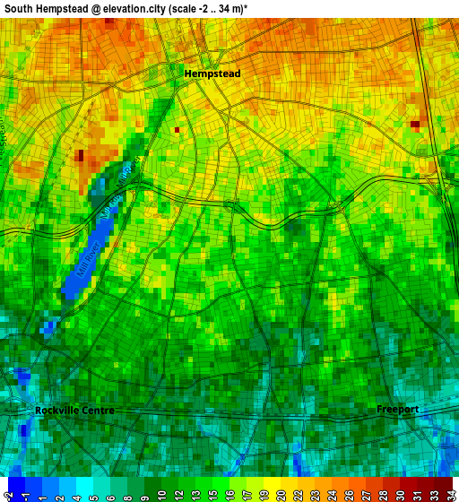 South Hempstead elevation map