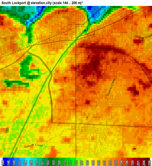 South Lockport elevation map