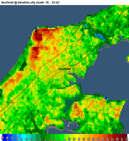 Southold elevation map