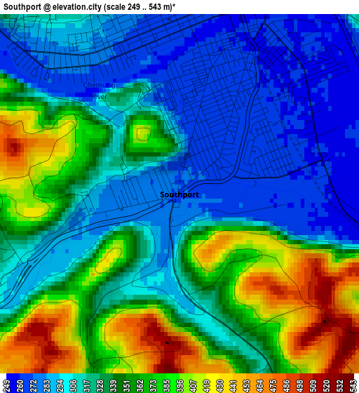 Southport elevation map