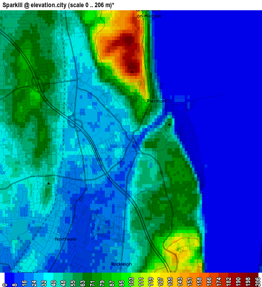 Sparkill elevation map