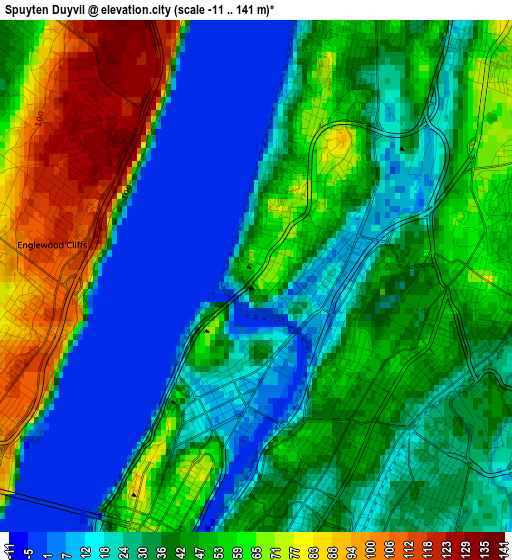 Spuyten Duyvil elevation map