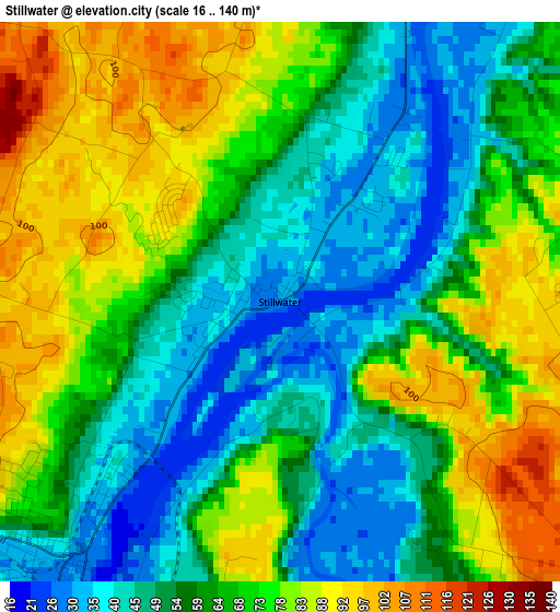 Stillwater elevation map