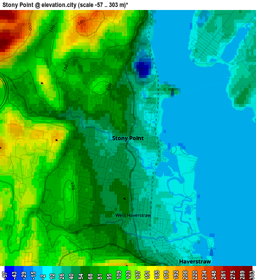 Stony Point elevation map