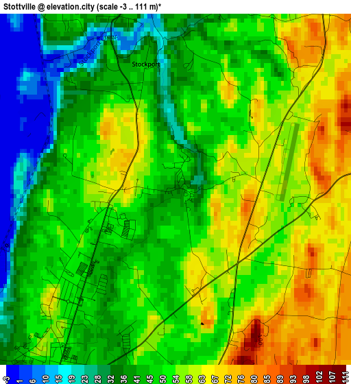 Stottville elevation map