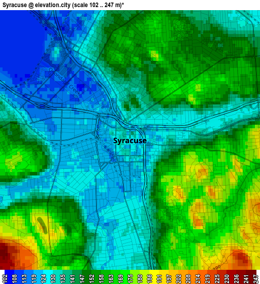 Syracuse elevation map