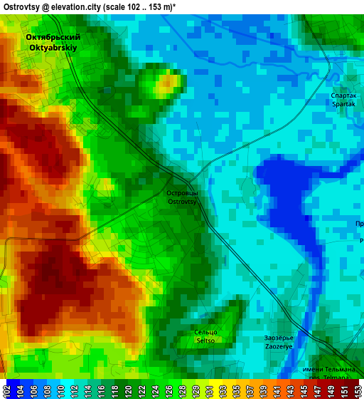 Ostrovtsy elevation map