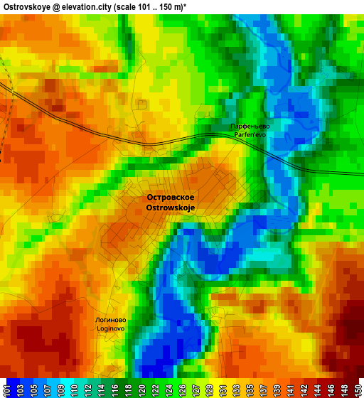 Ostrovskoye elevation map