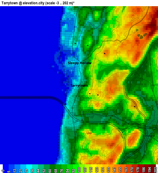 Tarrytown elevation map