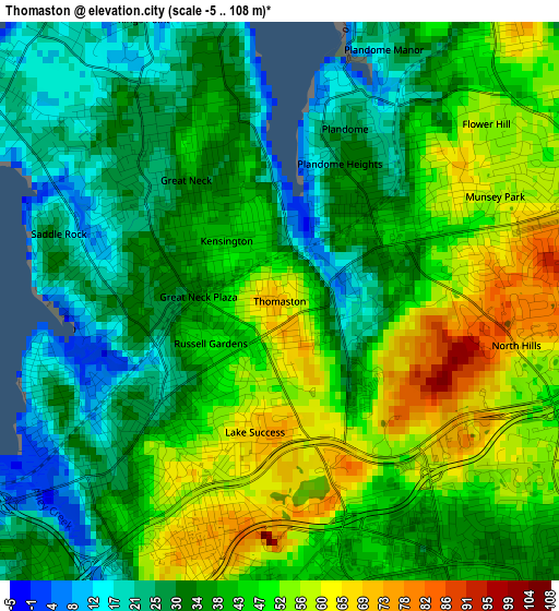 Thomaston elevation map