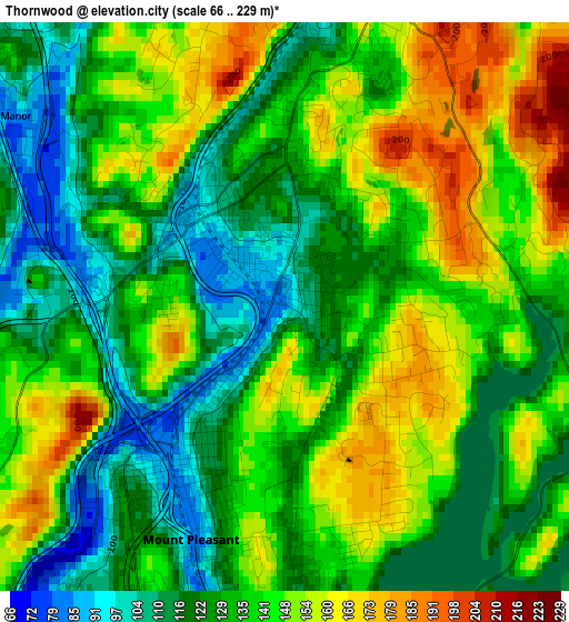 Thornwood elevation map