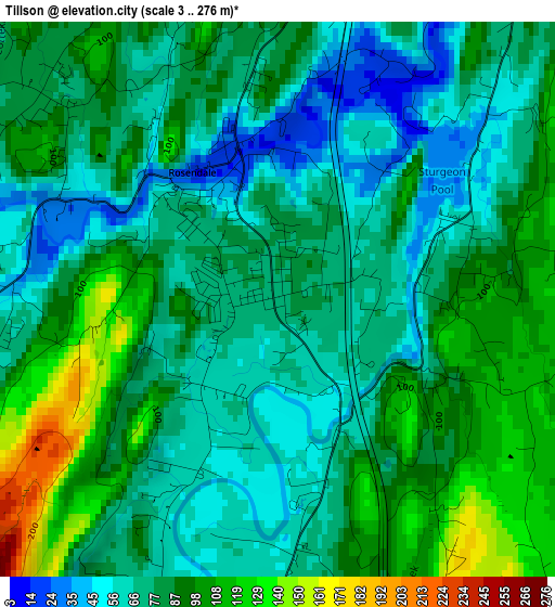 Tillson elevation map