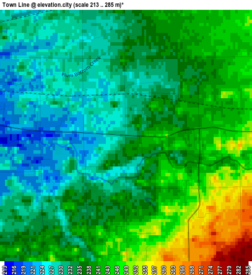 Town Line elevation map