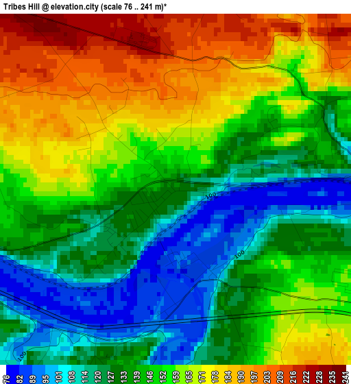 Tribes Hill elevation map