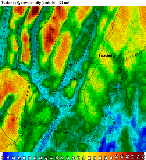 Tuckahoe elevation map