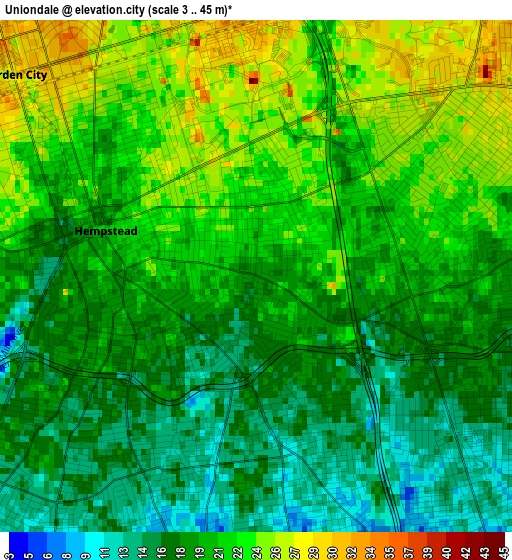 Uniondale elevation map