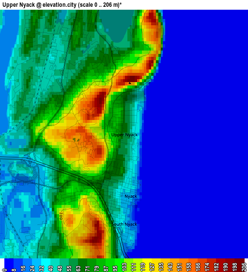 Upper Nyack elevation map