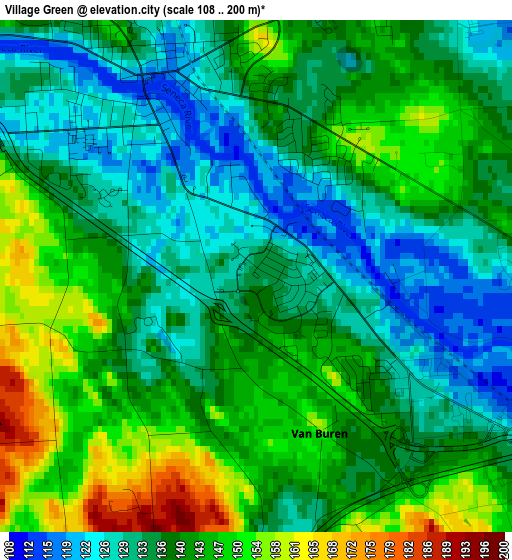 Village Green elevation map