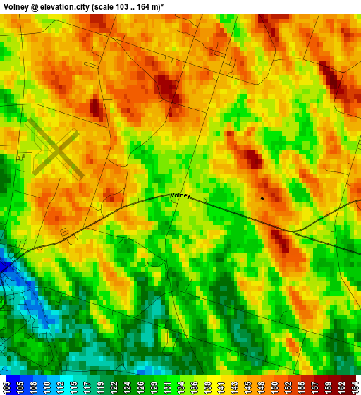 Volney elevation map