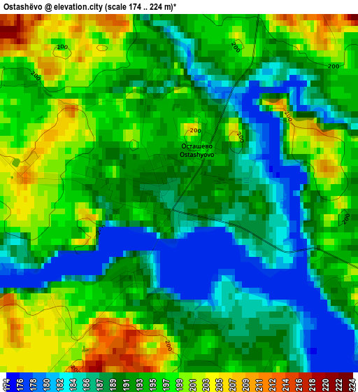 Ostashëvo elevation map