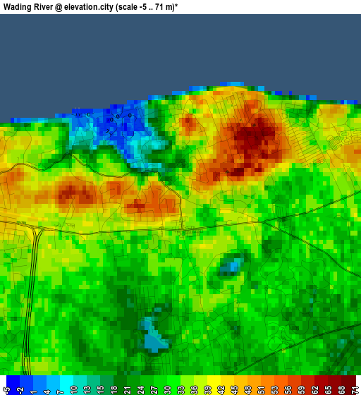 Wading River elevation map