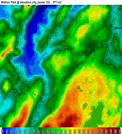 Walton Park elevation map