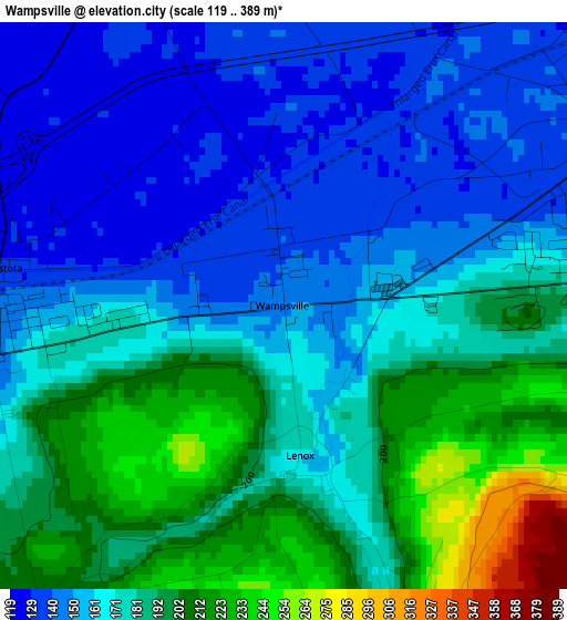 Wampsville elevation map