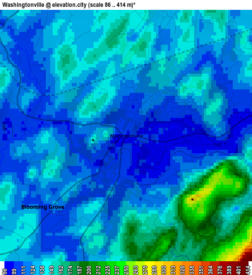 Washingtonville elevation map