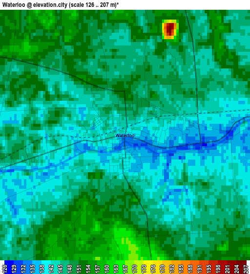 Waterloo elevation map