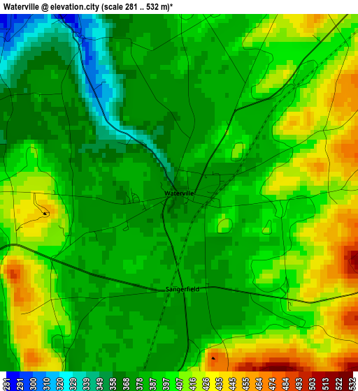 Waterville elevation map