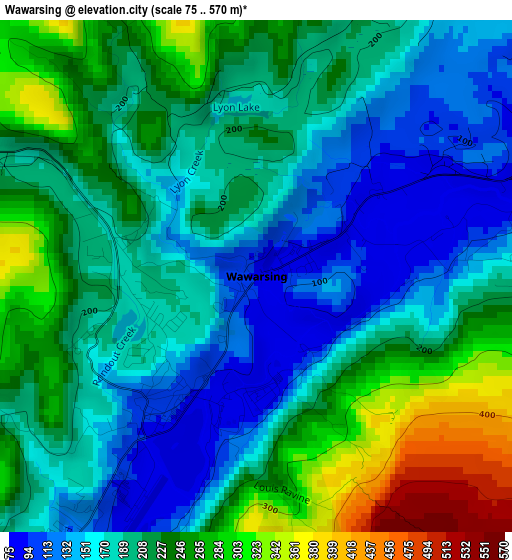 Wawarsing elevation map