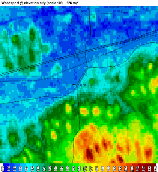 Weedsport elevation map