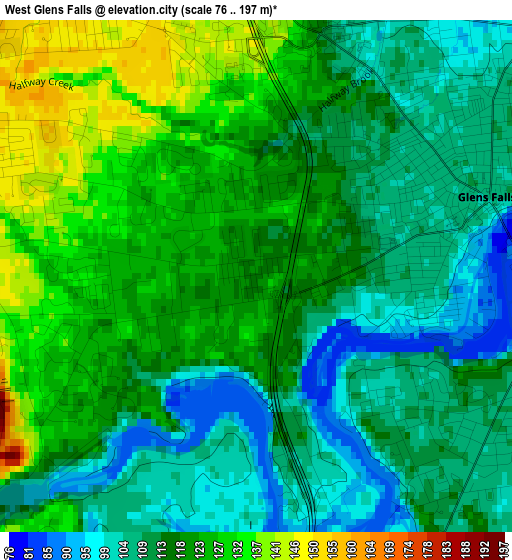 West Glens Falls elevation map