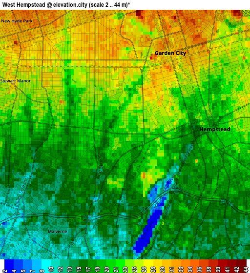 West Hempstead elevation map