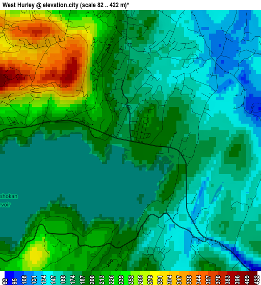 West Hurley elevation map