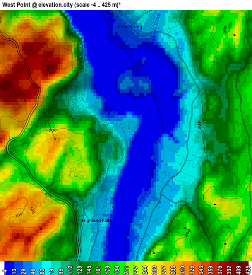 West Point elevation map