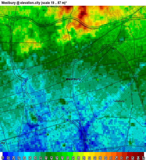 Westbury elevation map